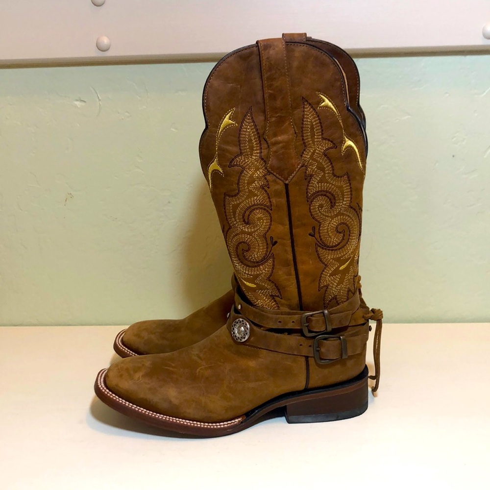 Double R Western Tan Western Boots Size US 7.5 .